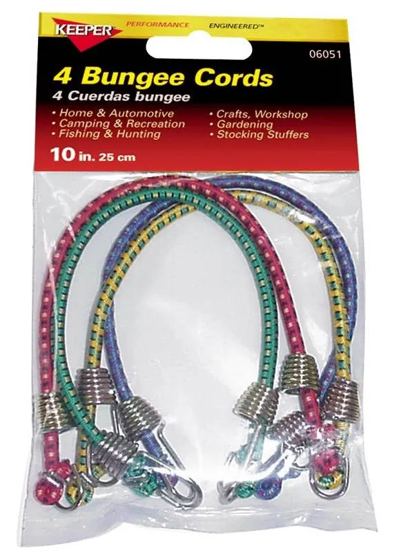 10in Mini Bungee Cord 4pk