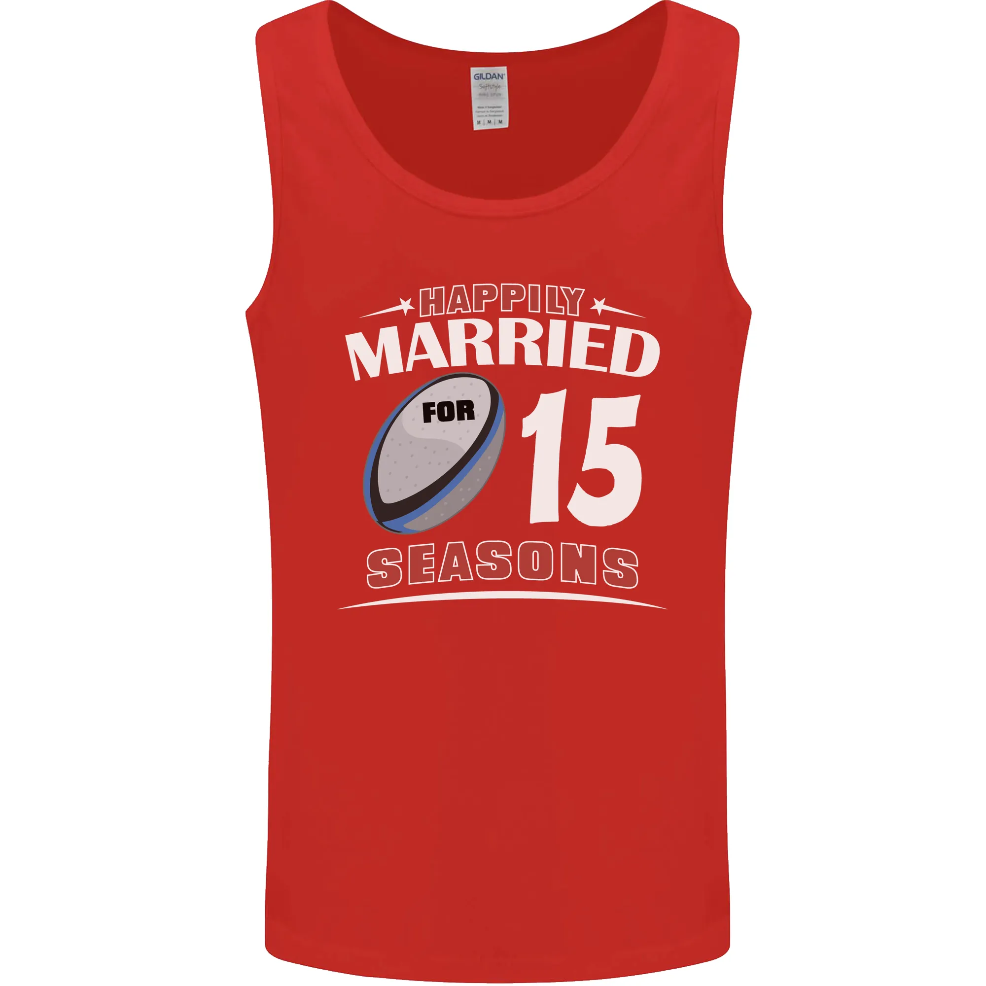 15 Year Wedding Anniversary 15th Rugby Mens Vest Tank Top