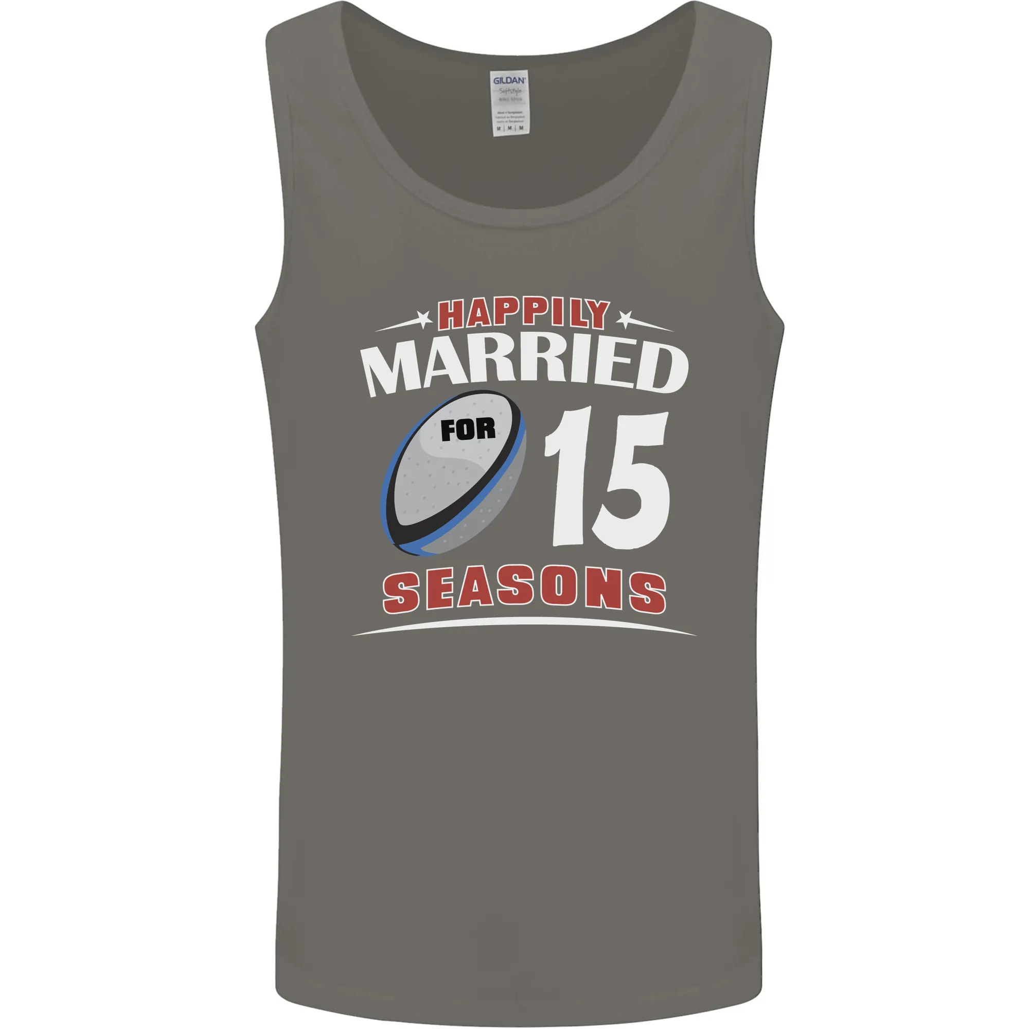 15 Year Wedding Anniversary 15th Rugby Mens Vest Tank Top