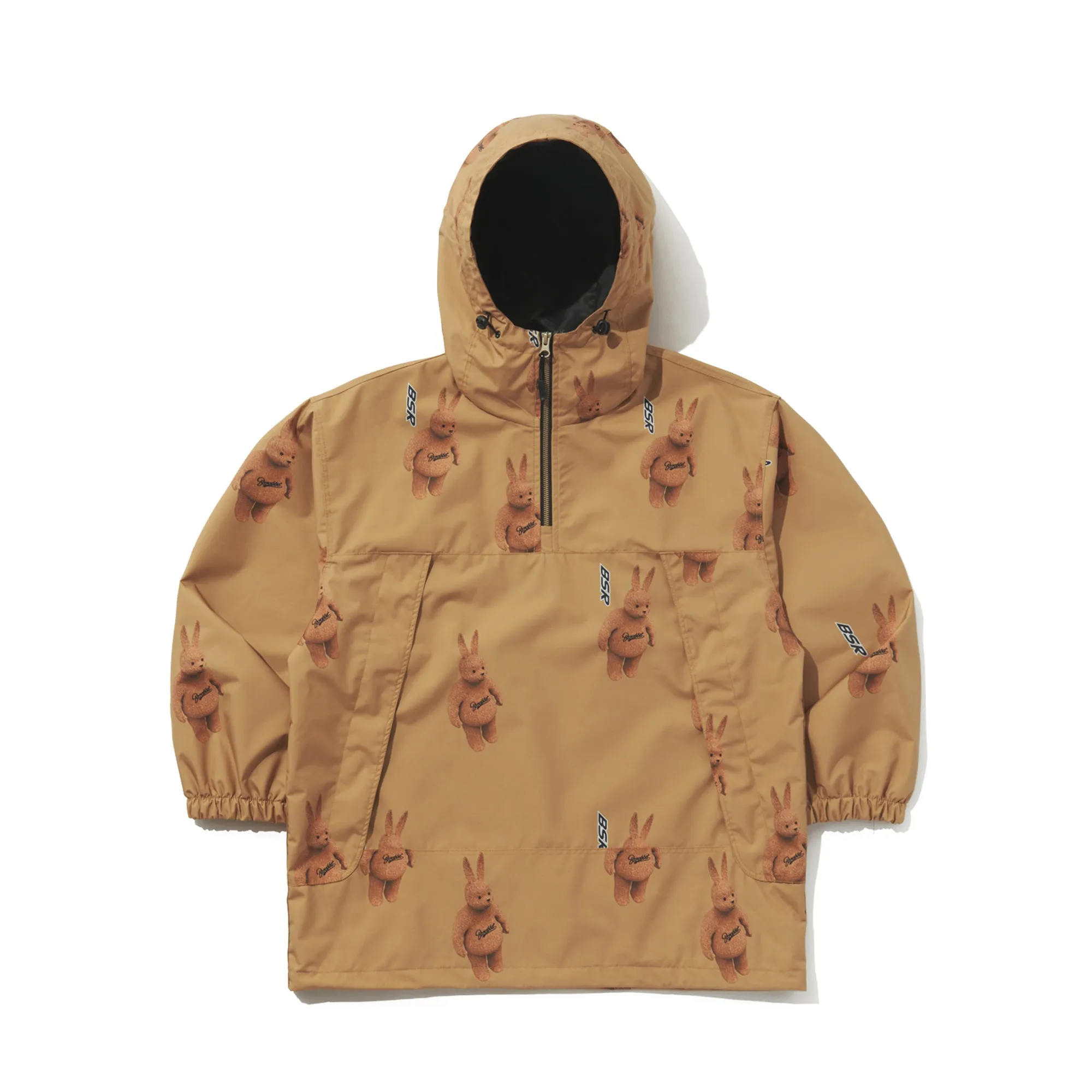 3D BEARRABBIT HOODED ANORAK JACKET BROWN