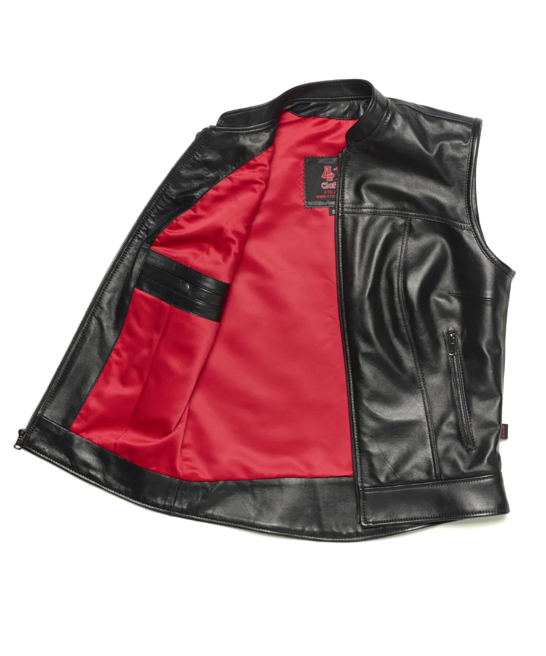 415 Leather Ladies Lambskin Zipper Vest