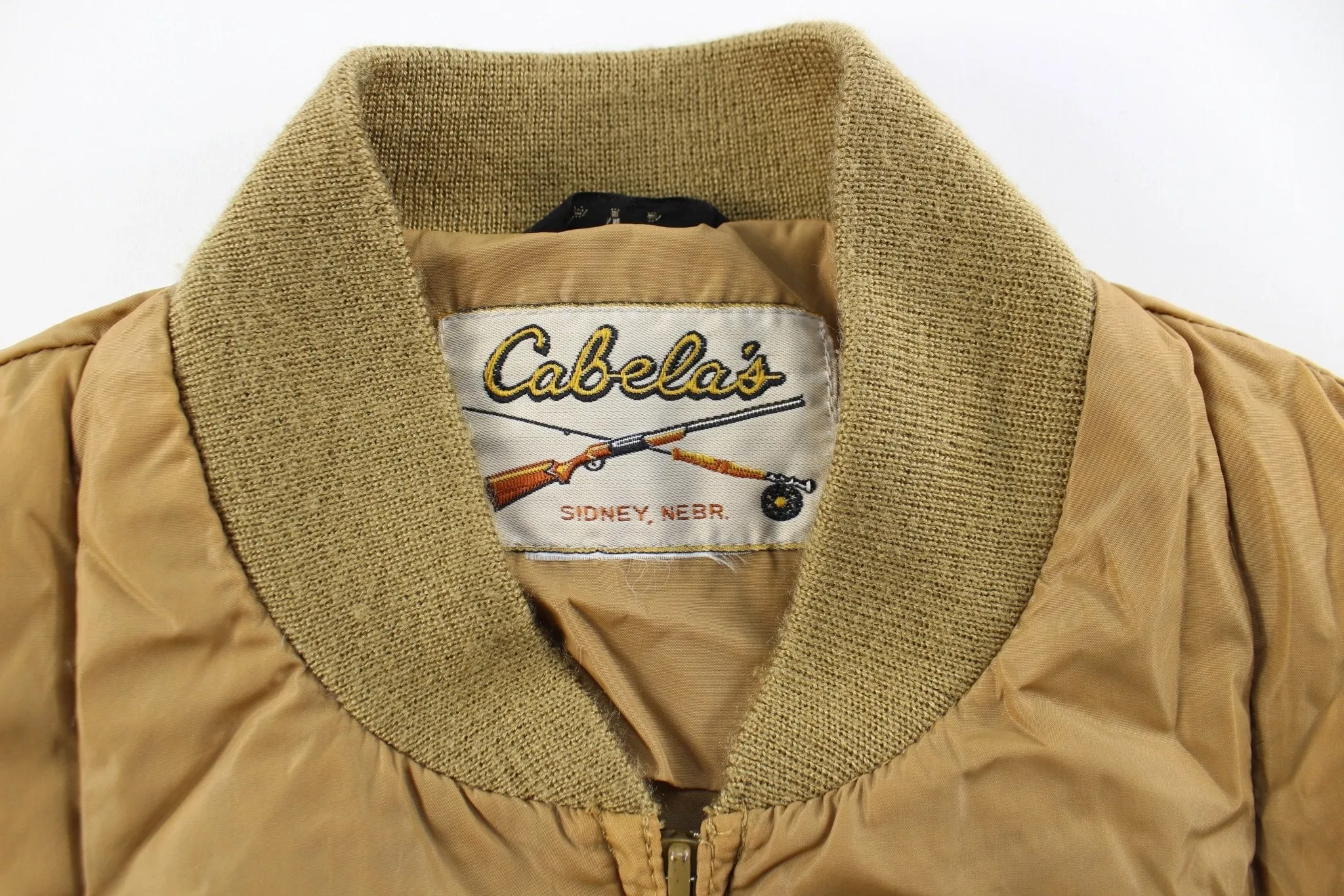 70's Cabela's Brown Puffer Zip Up Vest