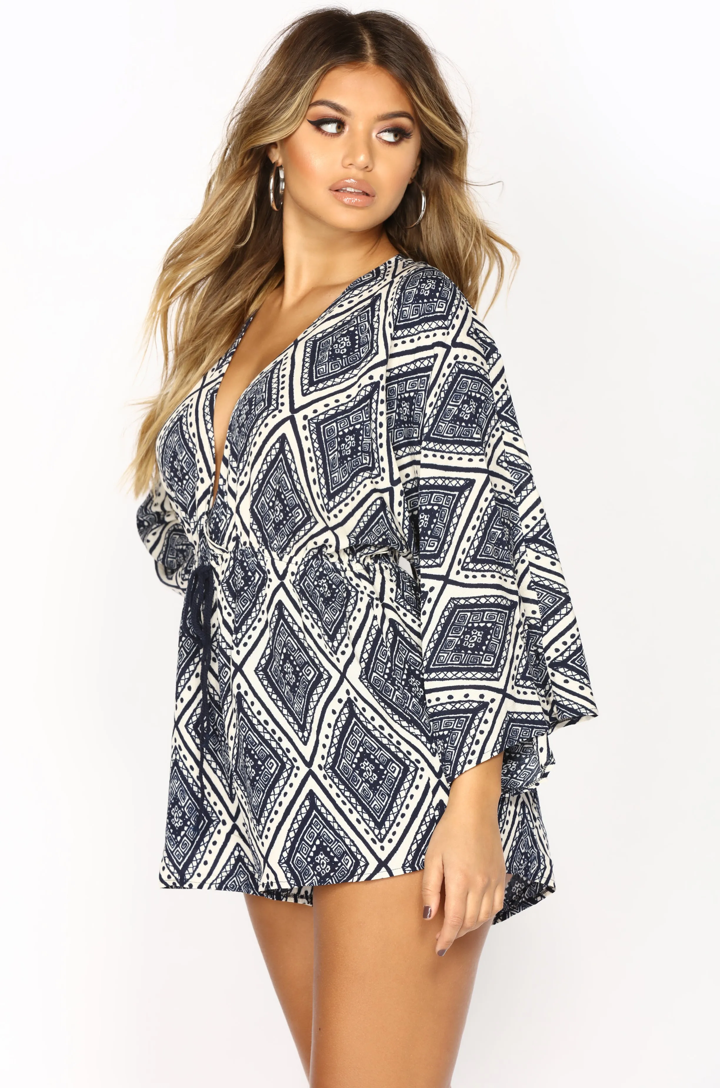 Acapulco Romper - Navy/Multi