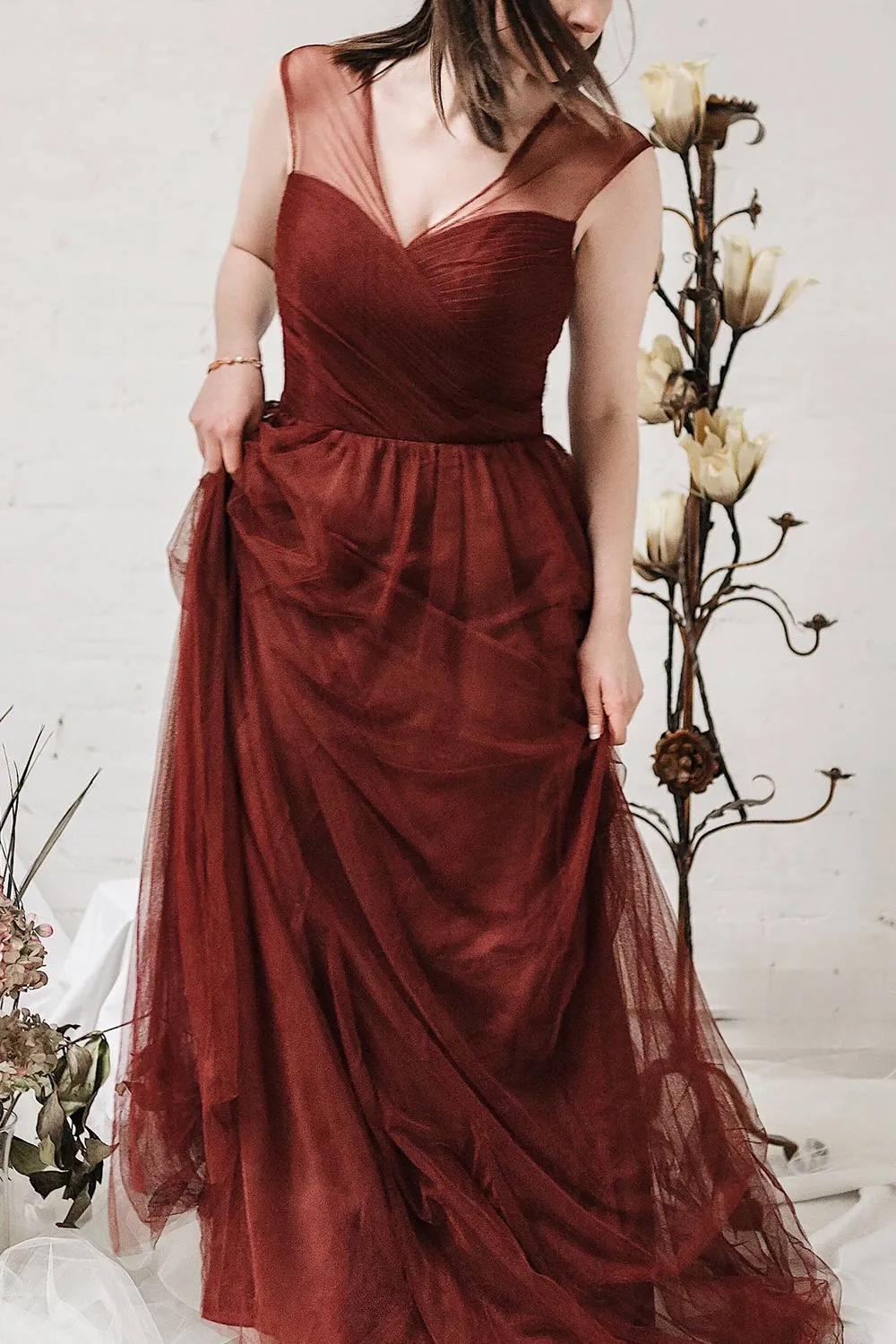 Adifa Burgundy |  Tulle Gown