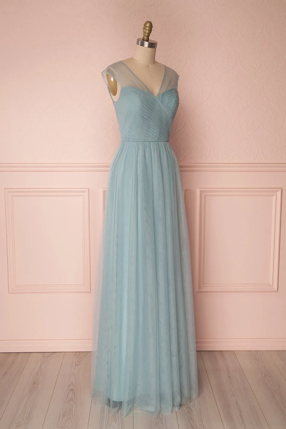 Adifa Seafoam | Teal Tulle Gown