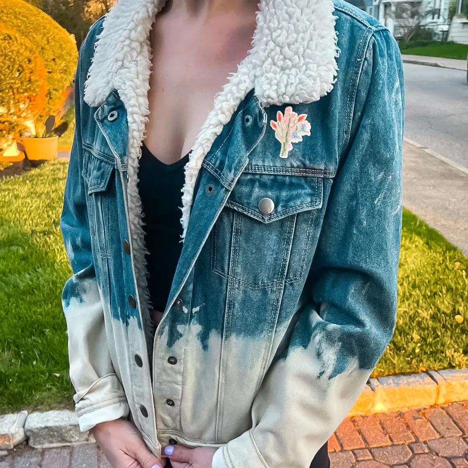 Adult Bleach Dye Denim Jacket