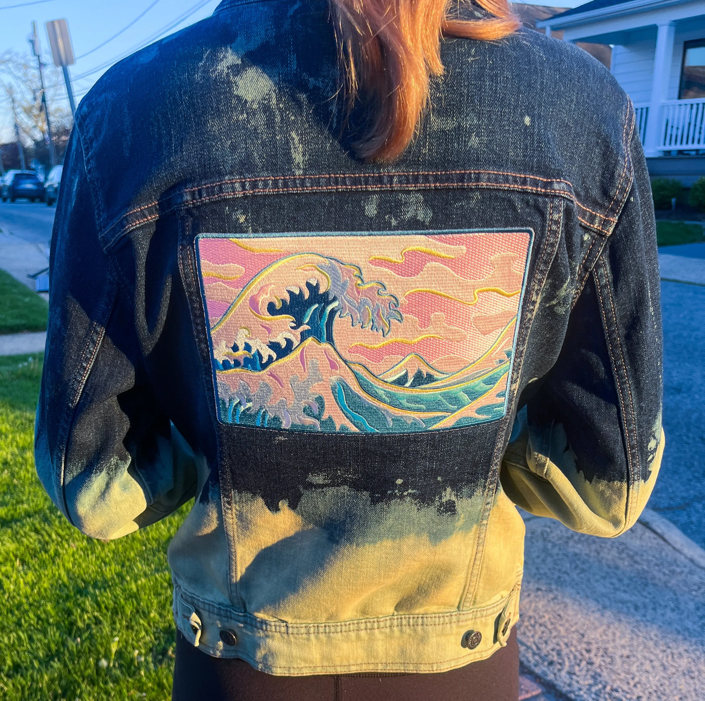 Adult Bleach Dye Denim Jacket