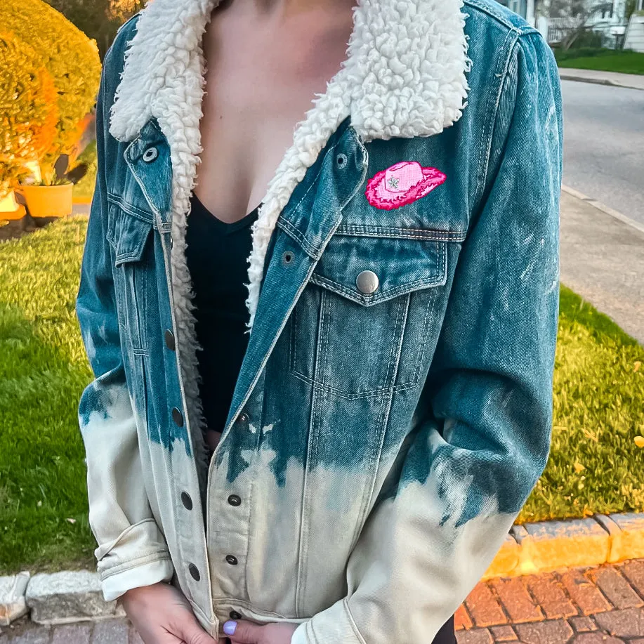 Adult Bleach Dye Denim Jacket