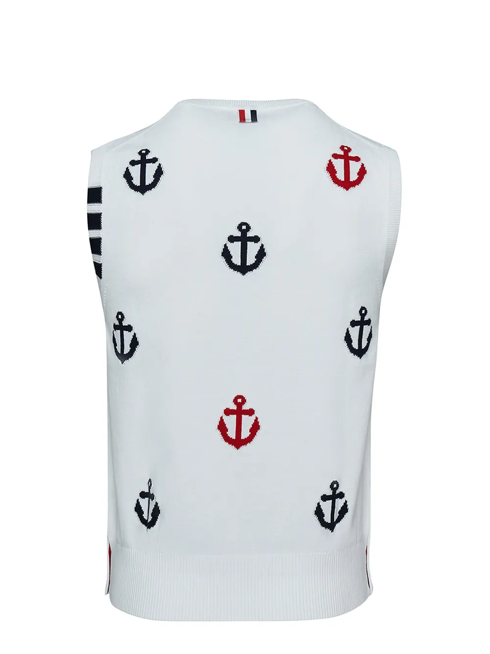 Anchor Half Drop Intarsia V Neck Vest