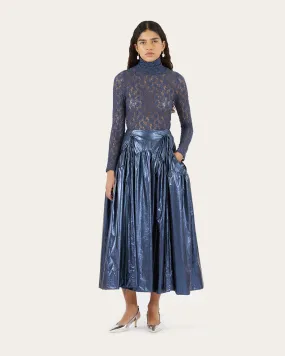 Anika Skirt Lamé Metallic Navy