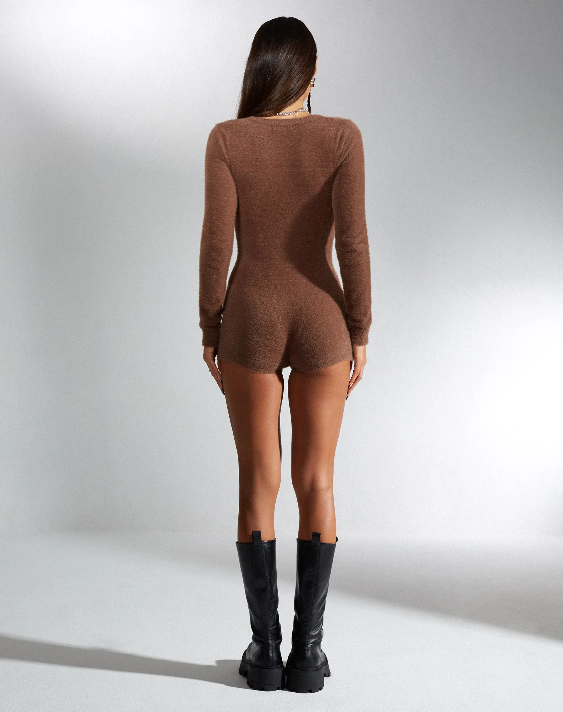 Apuan Romper in Knit Brown