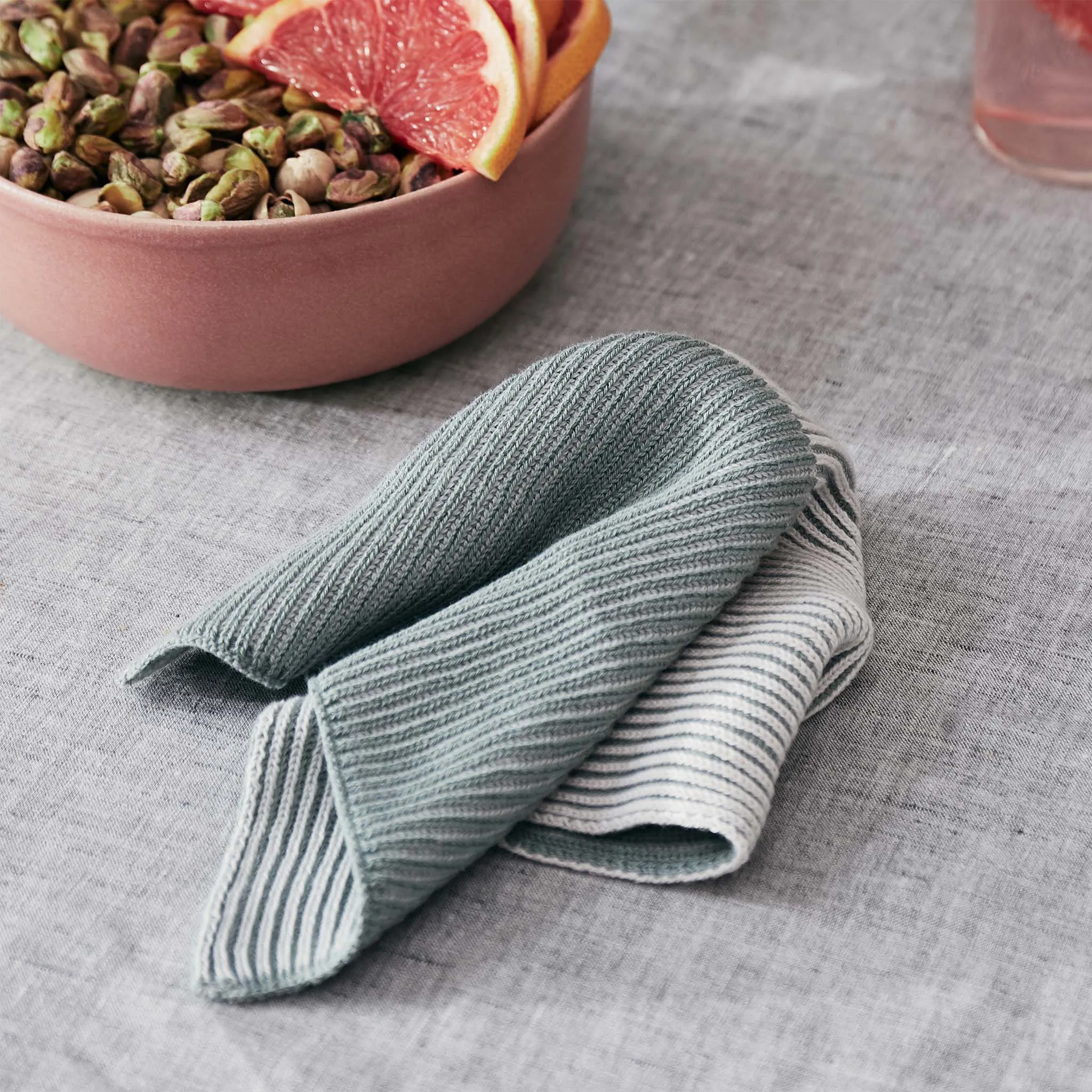 Arcela Tea Towel [Aloe green/Ivory/Green grey]