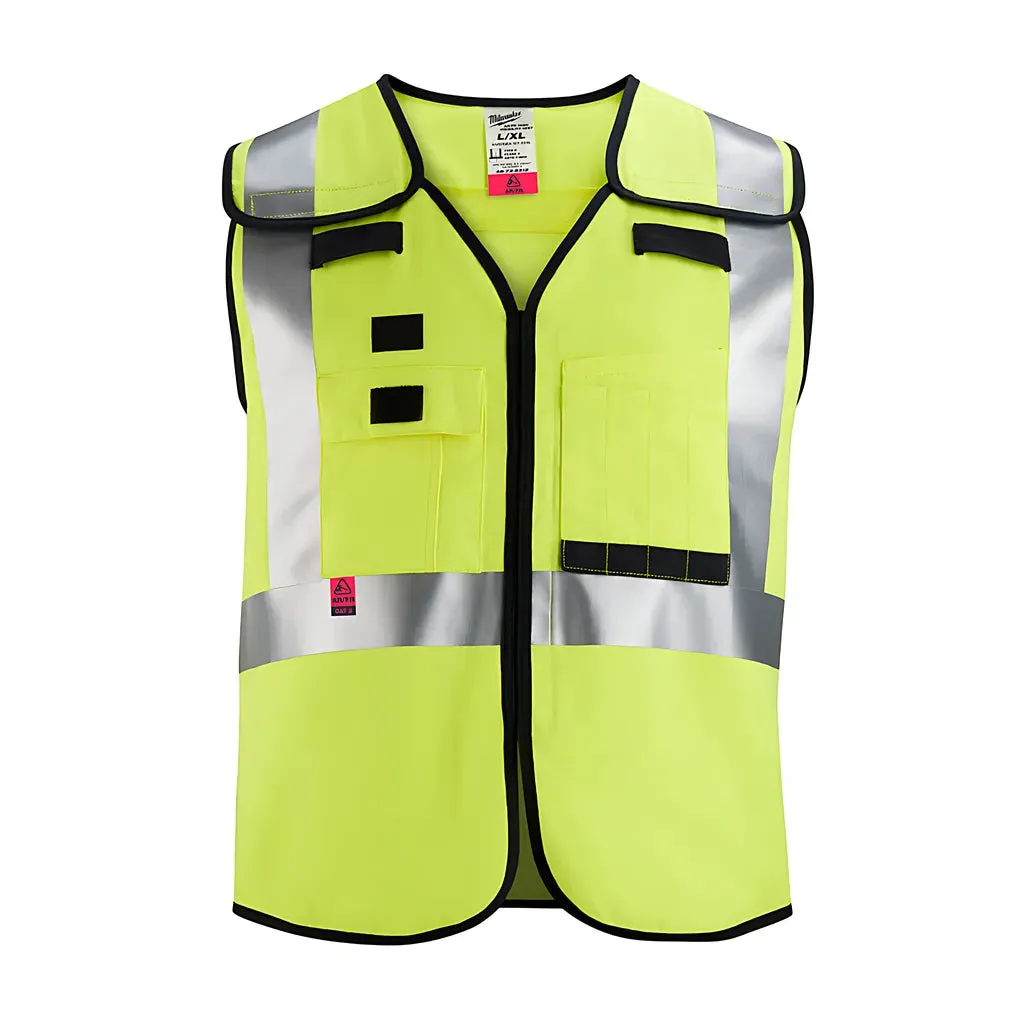 AR/FR Cat. 1 Class 2 Breakaway High Visibility Yellow Safety Vest - 4XL/5XL (ANSI/CSA)