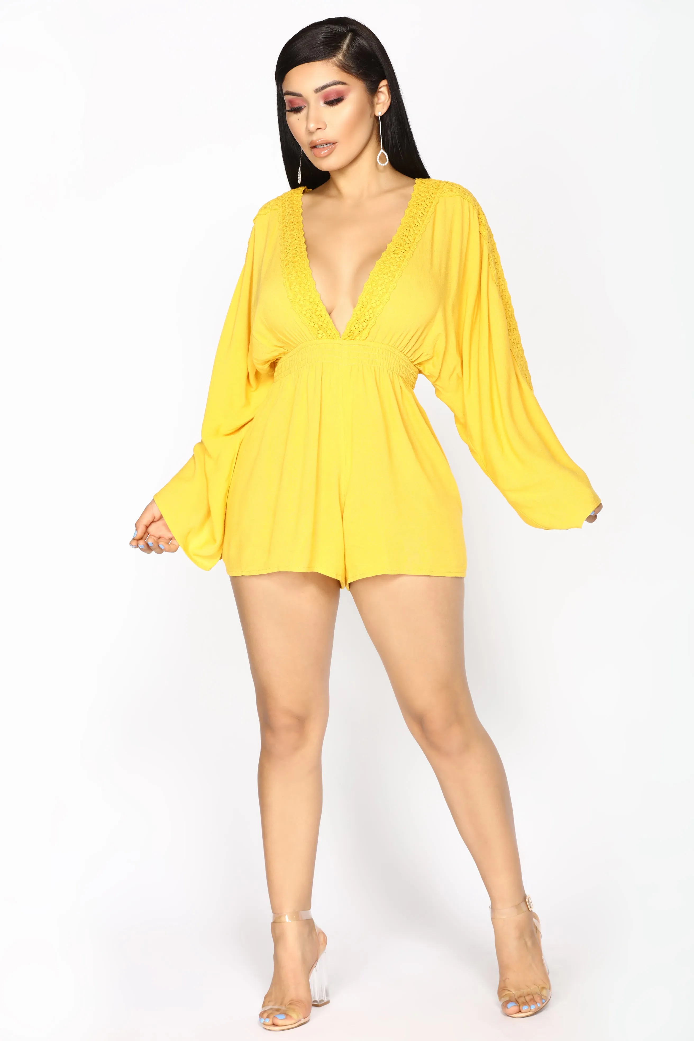 Aura Kimono Romper - Mustard