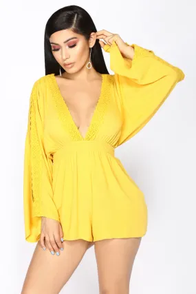 Aura Kimono Romper - Mustard