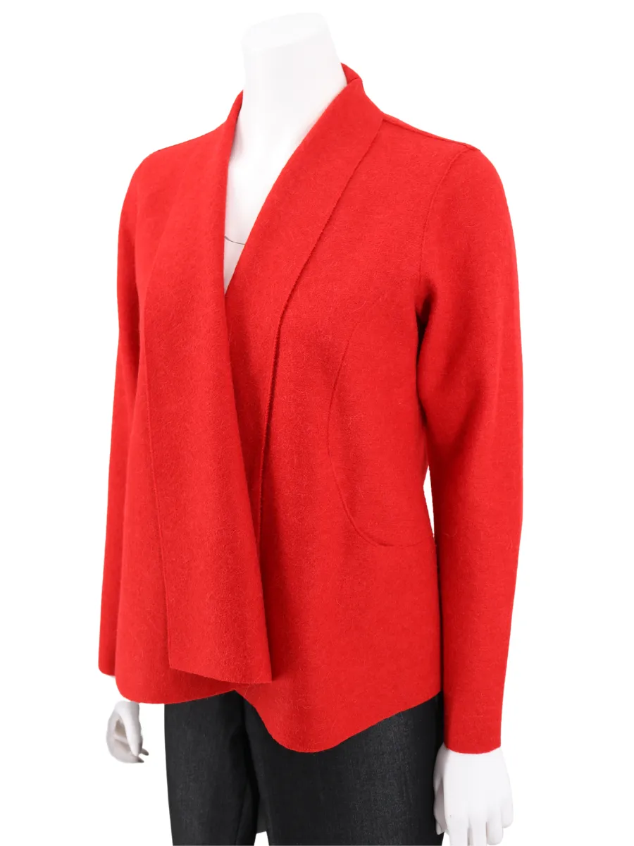 Baby Alpaca Blend Maya Jacket - bright red