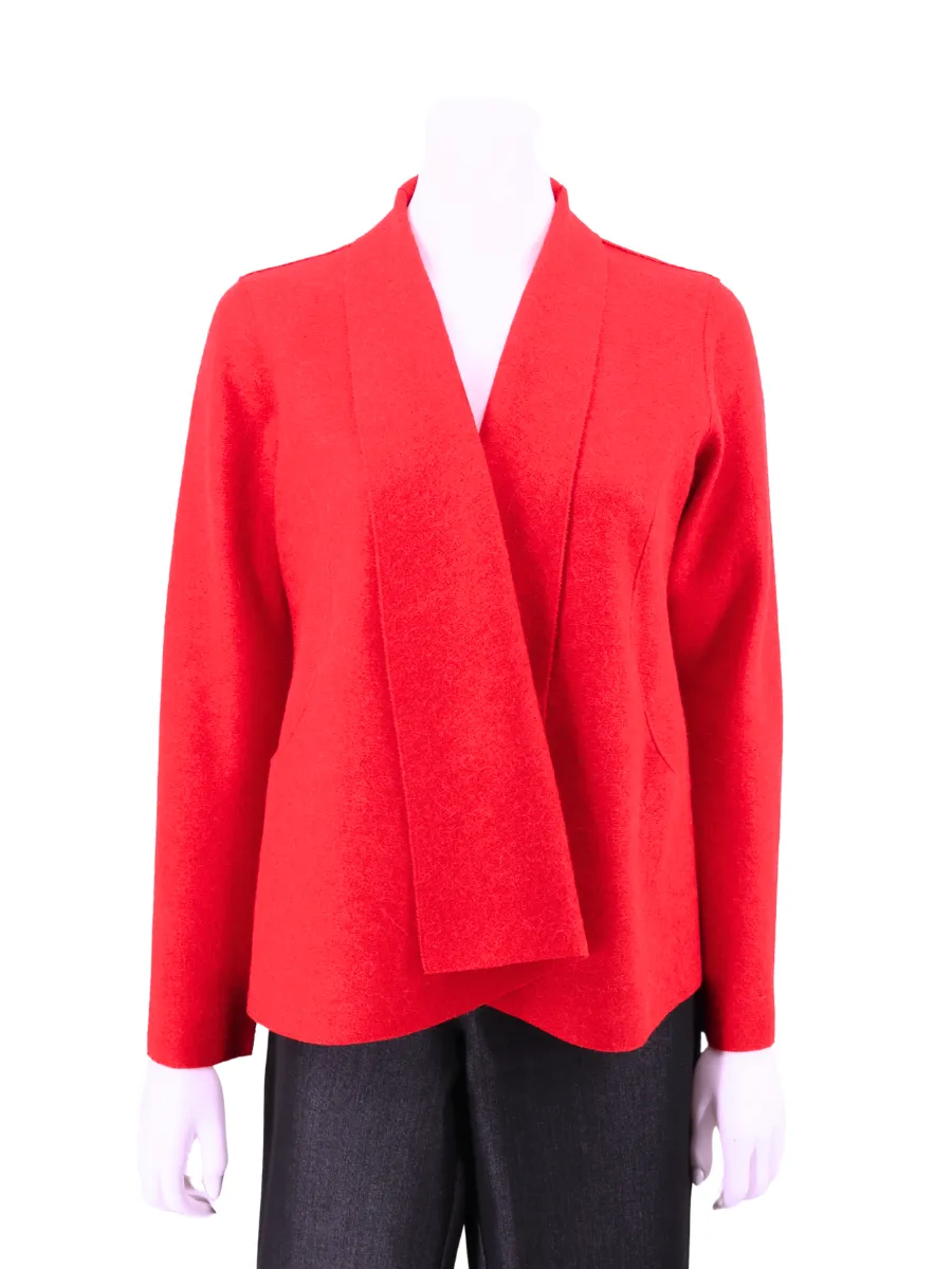 Baby Alpaca Blend Maya Jacket - bright red