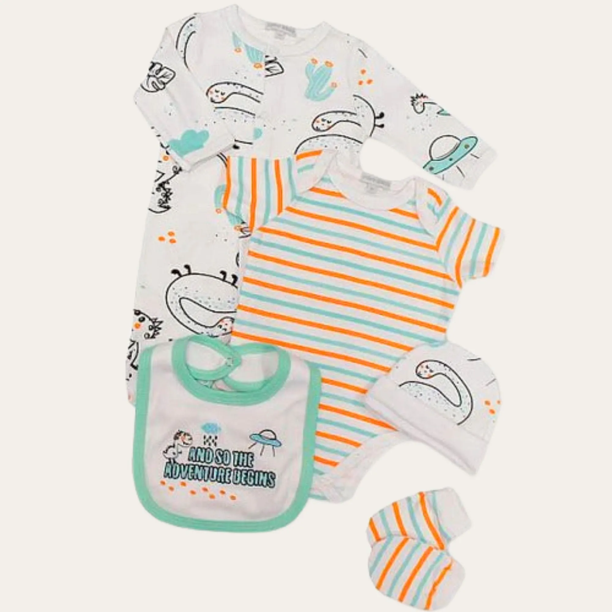 Baby Clothing Set Dinosaur Theme 'And So The Adventure Begins...'