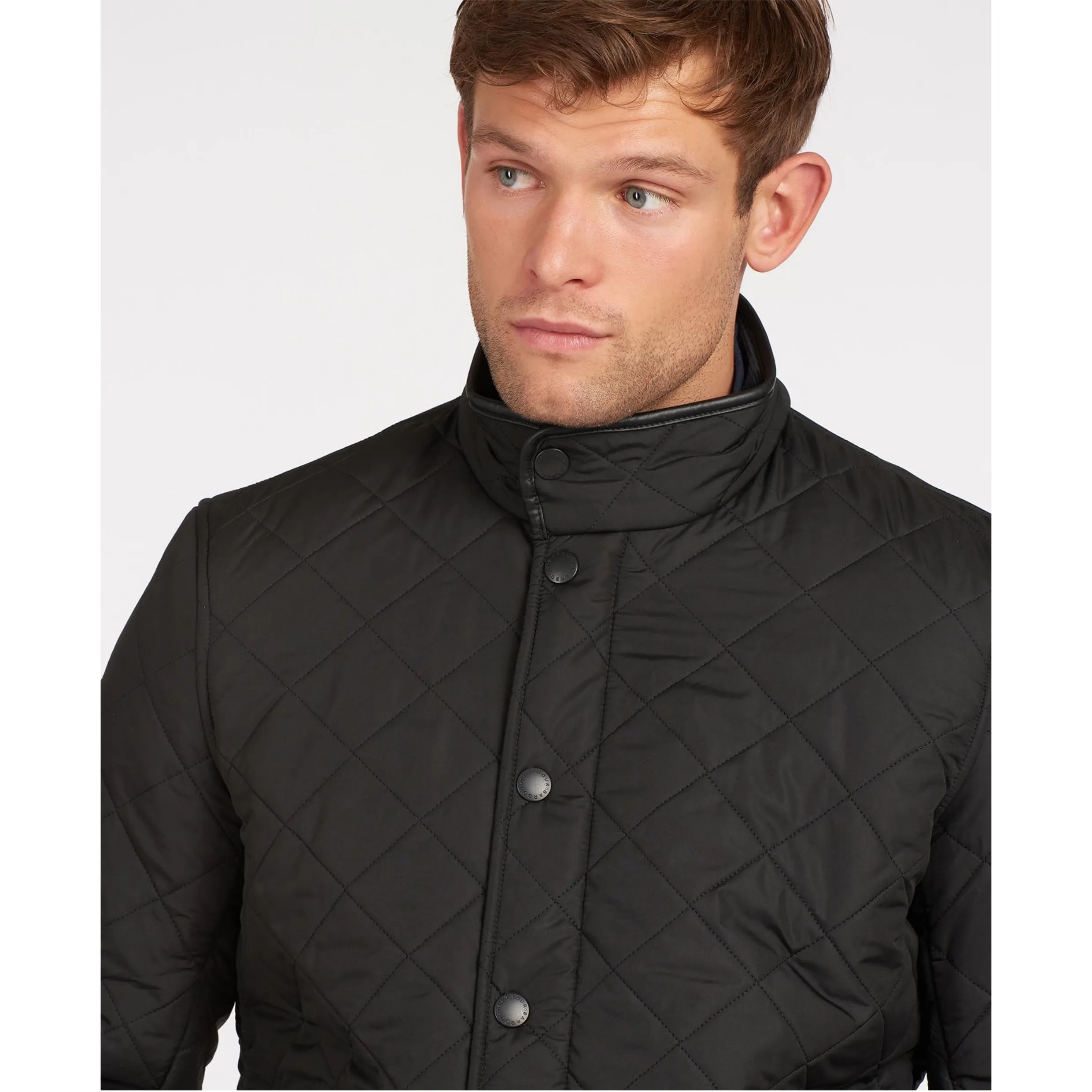 BARBOUR POWELL FLEECE QUILTED JACKET BLACK MQU0281BK11