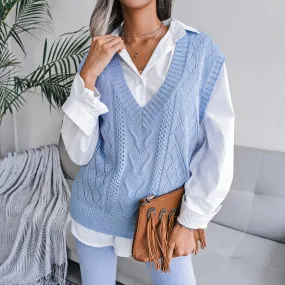 BerriesJam - 2024 Vintage Korean Streetwear Knitted Sleeveless Vest