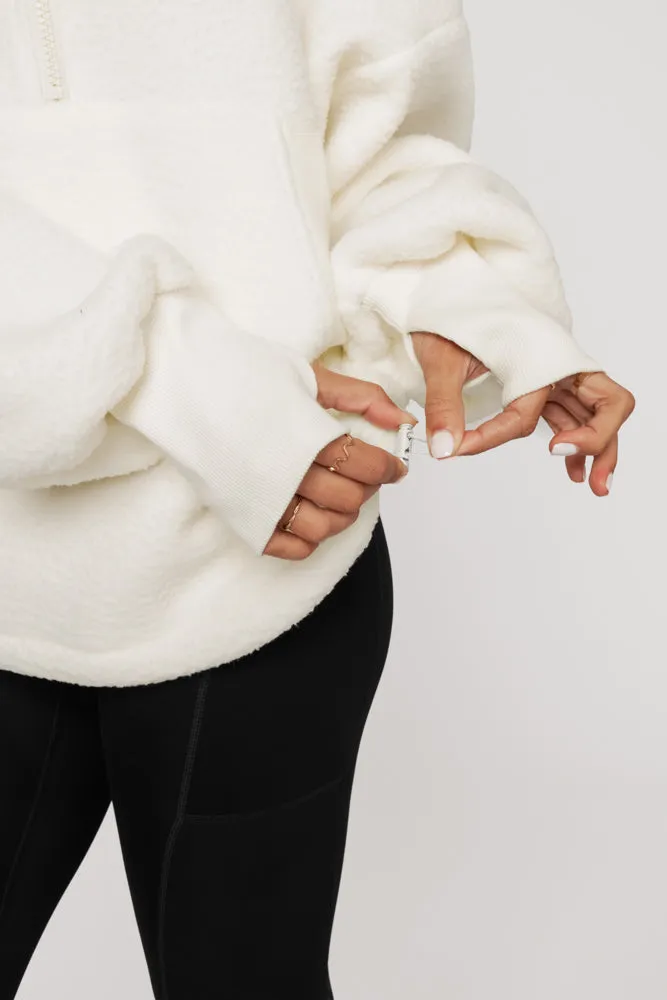 Big Hug Fleece Half Zip Sweater - Ice Cream