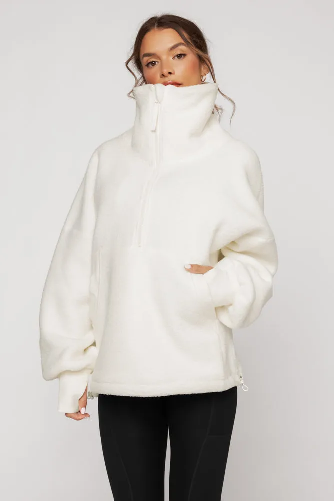 Big Hug Fleece Half Zip Sweater - Ice Cream