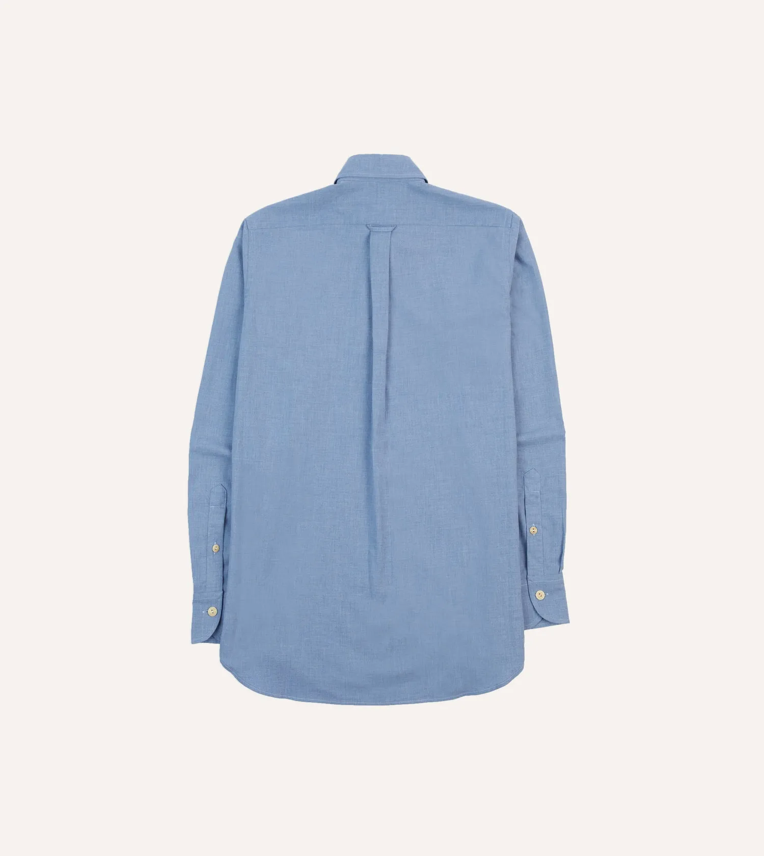 Blue Cotton Flannel Two-Pocket Work Shirt