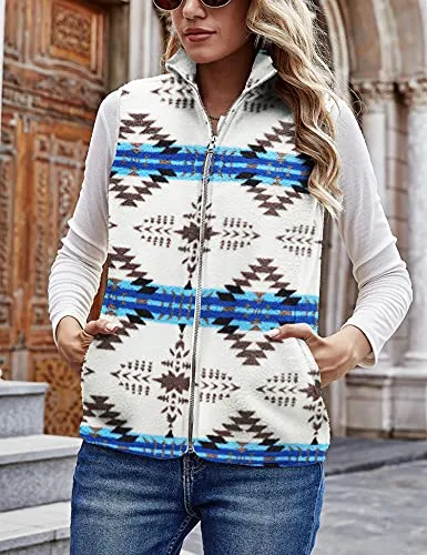 Blue Skies Aztec Sherpa Fleece Vest