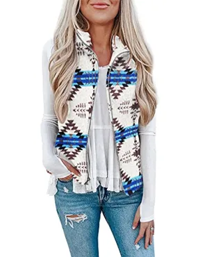 Blue Skies Aztec Sherpa Fleece Vest