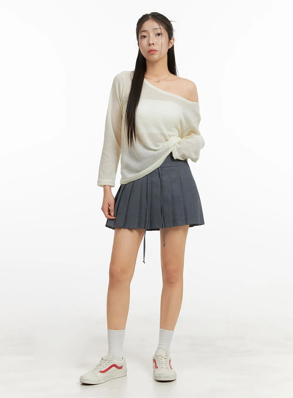 Bowknot Pleated Mini Skirt OA429