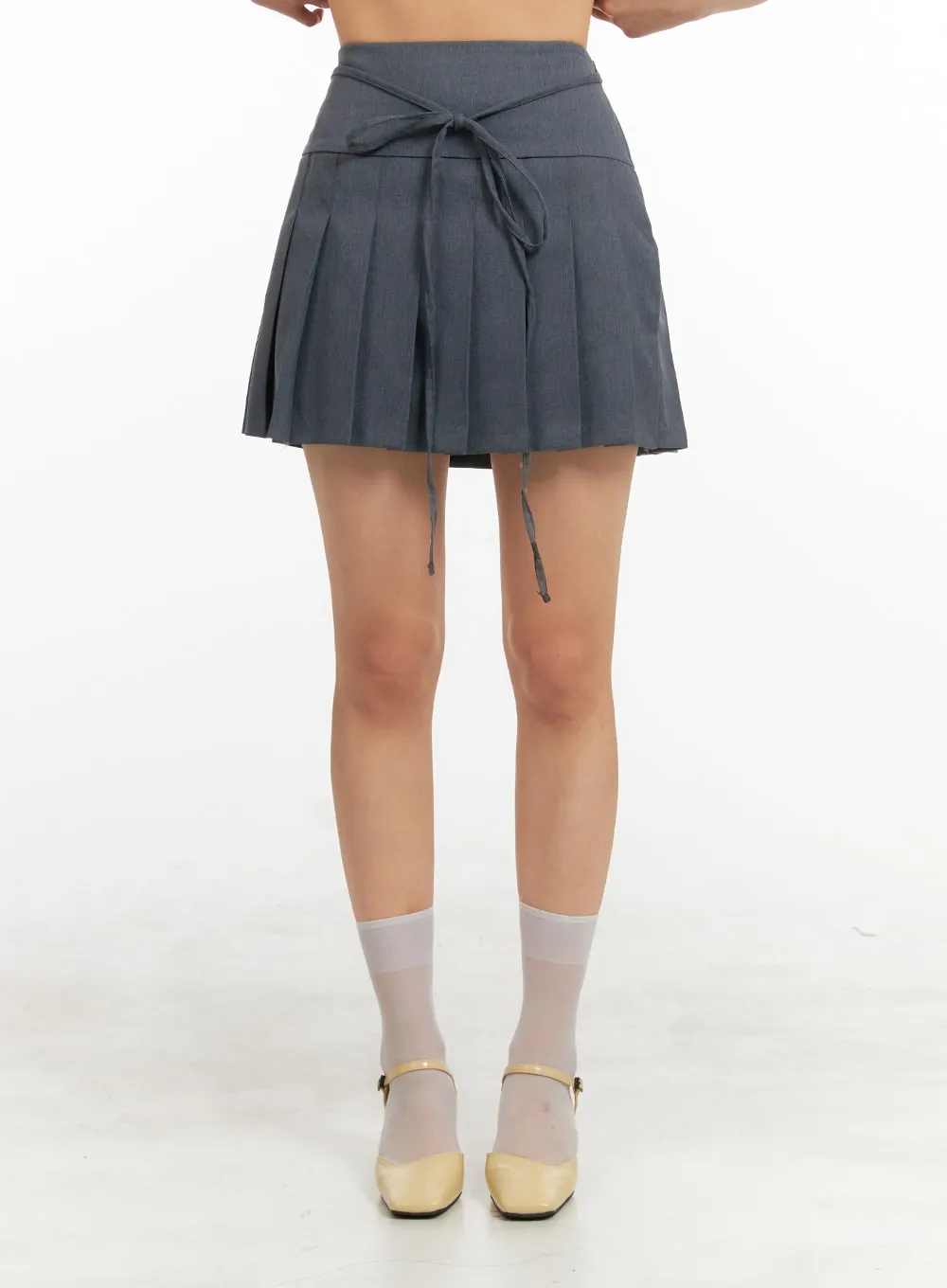 Bowknot Pleated Mini Skirt OA429