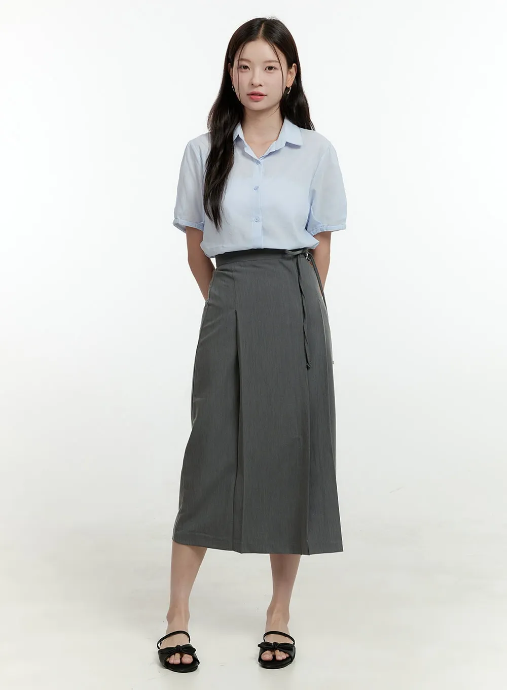 Box Pleated Maxi Skirt OL430