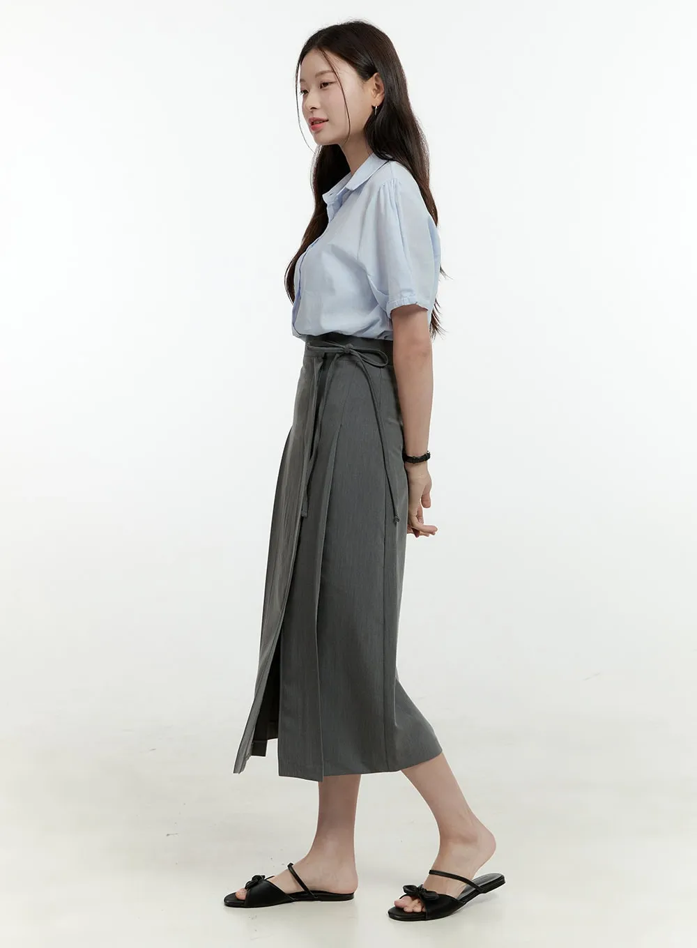 Box Pleated Maxi Skirt OL430