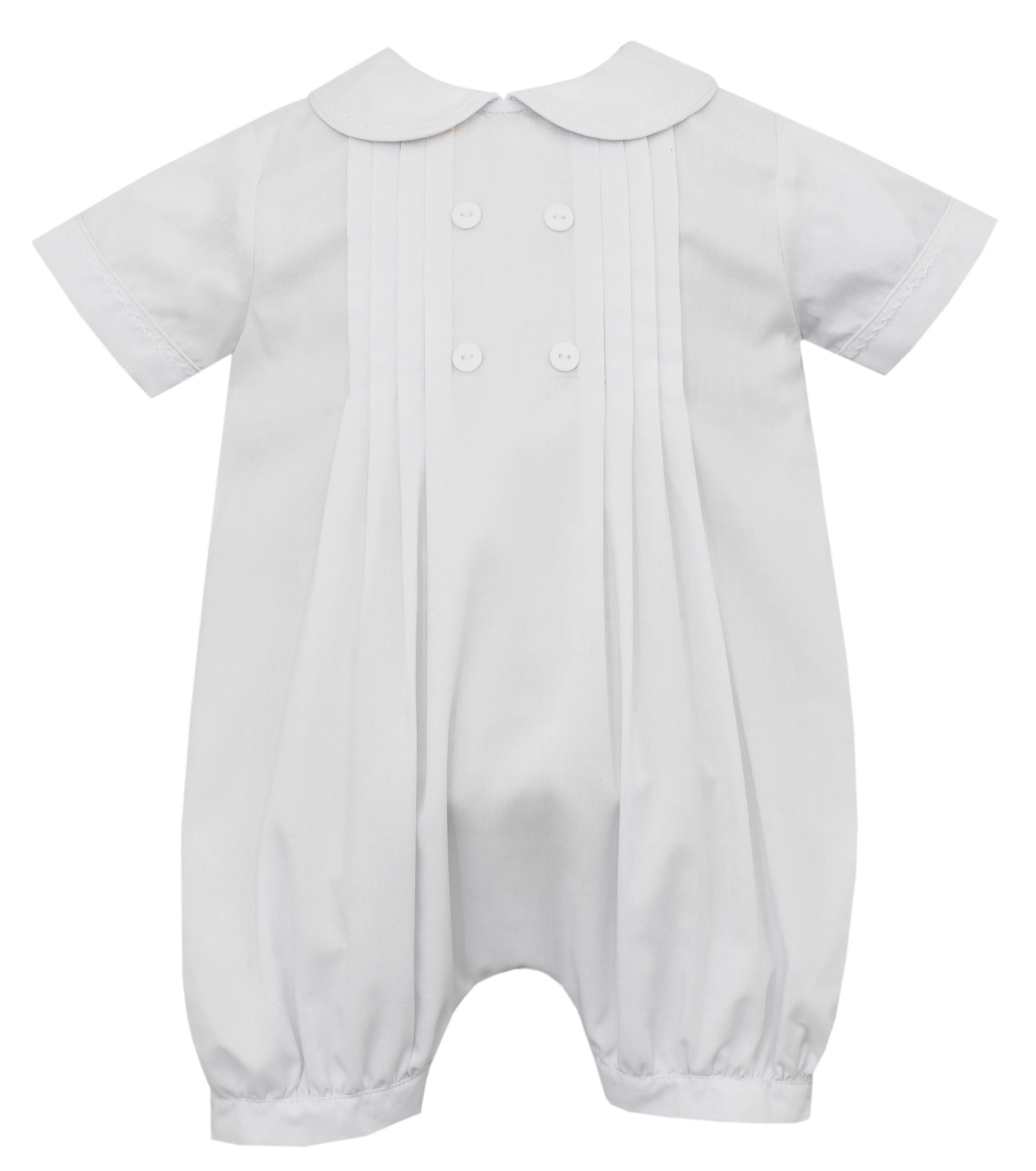 Boys Pleated White Romper