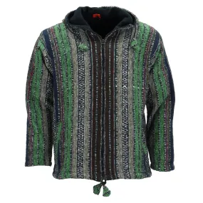 Brushed Gheri Cotton Hoodie Fleece Lined - Green