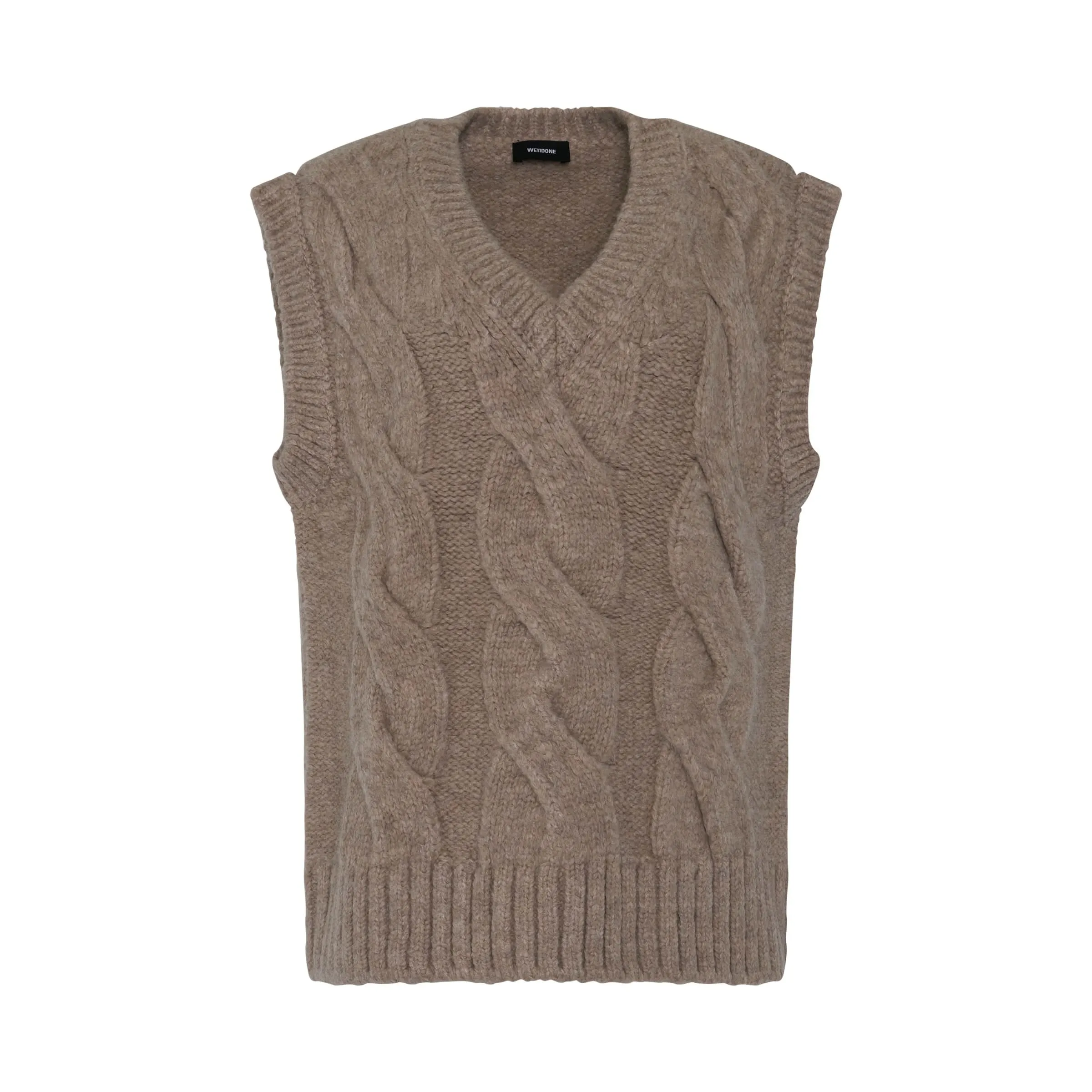 Cable Knit Vest in Beige