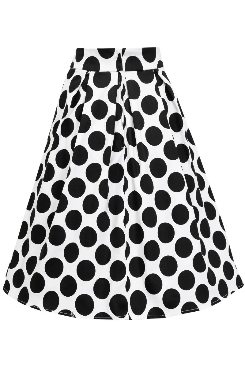 Carolyn Monochrome Polka Dot Swing Skirt