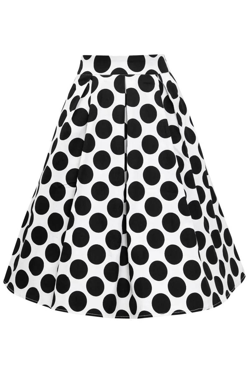 Carolyn Monochrome Polka Dot Swing Skirt