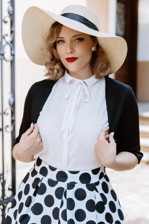 Carolyn Monochrome Polka Dot Swing Skirt