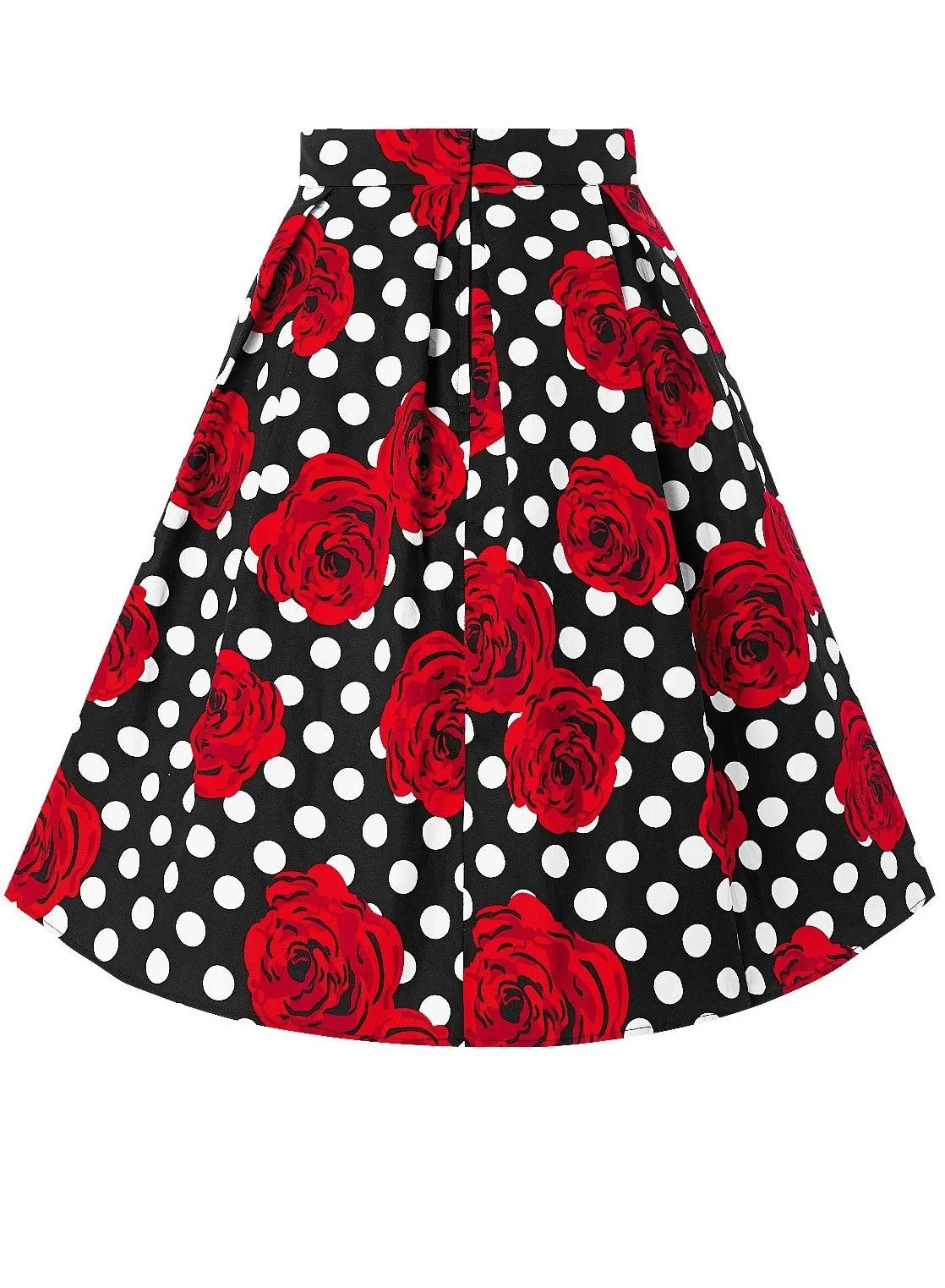 Carolyn Retro Swing Skirt in Roses & Polka Dots