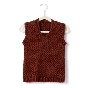 Caron Child's Crochet V-Neck Vest