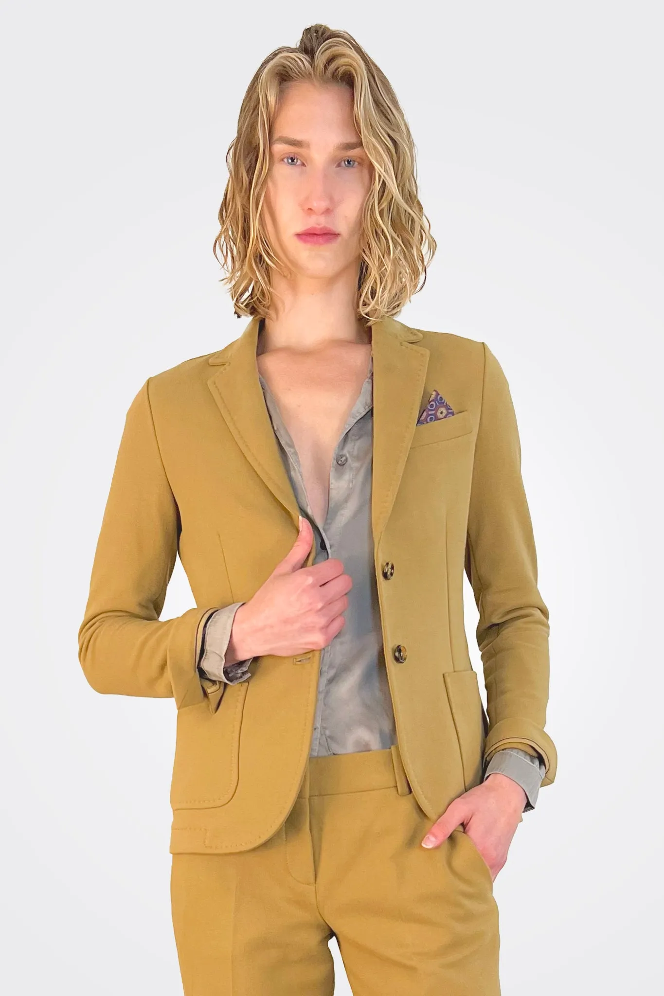 Cashmere Touch Slim Fit Blazer - Liquirizia