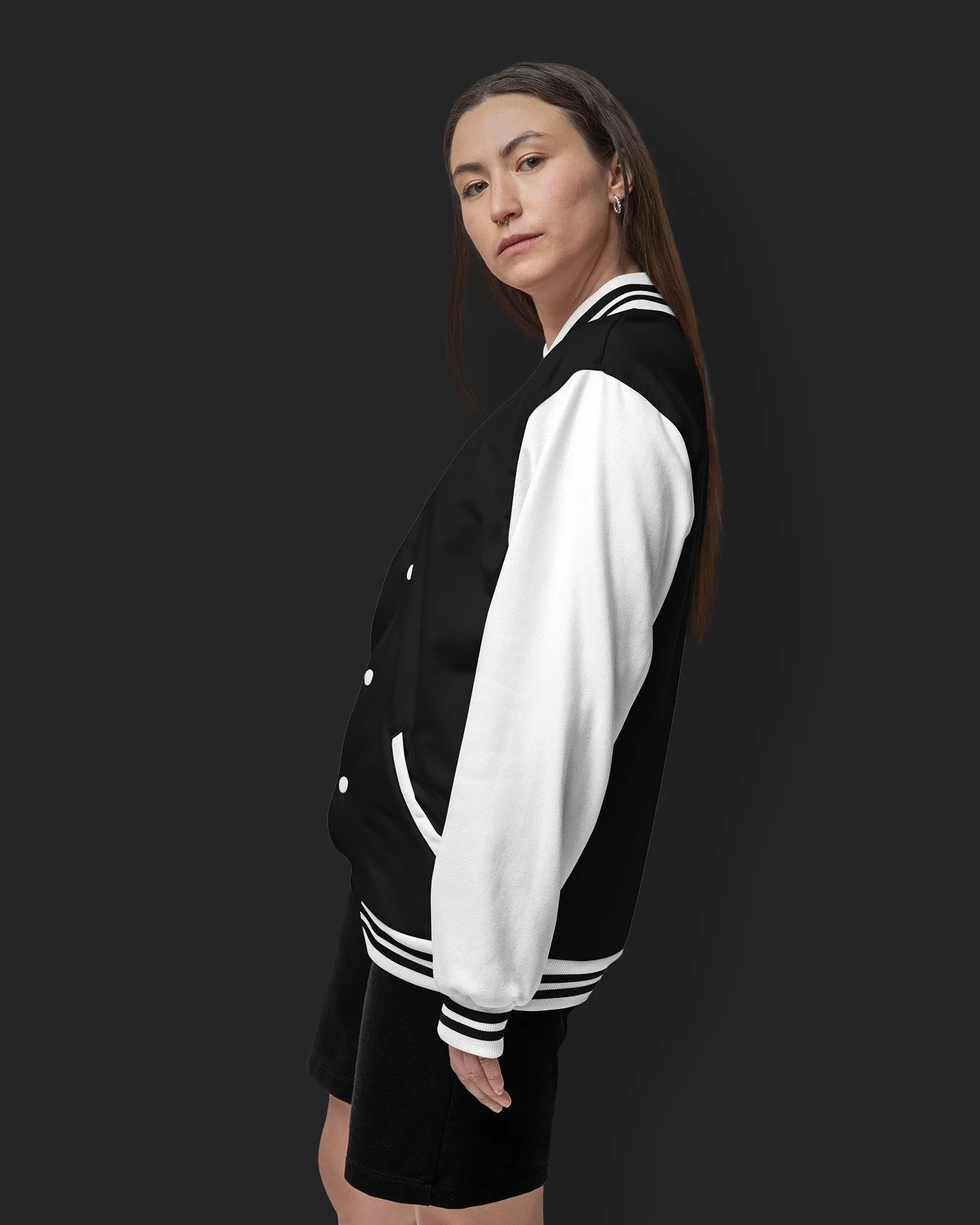 Champion Varsity Jacket: Black & White