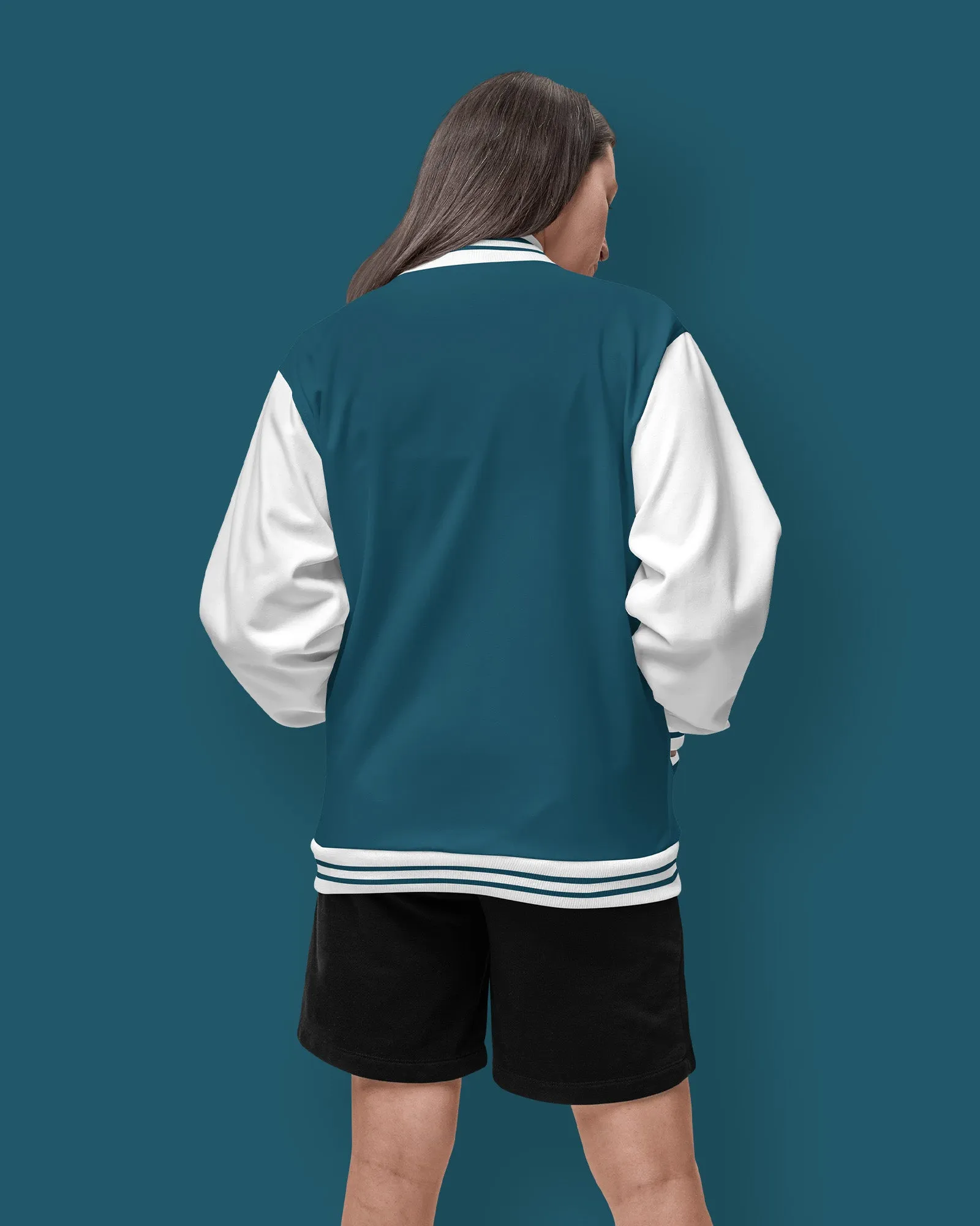 Champion Varsity Jacket: Teal Breeze