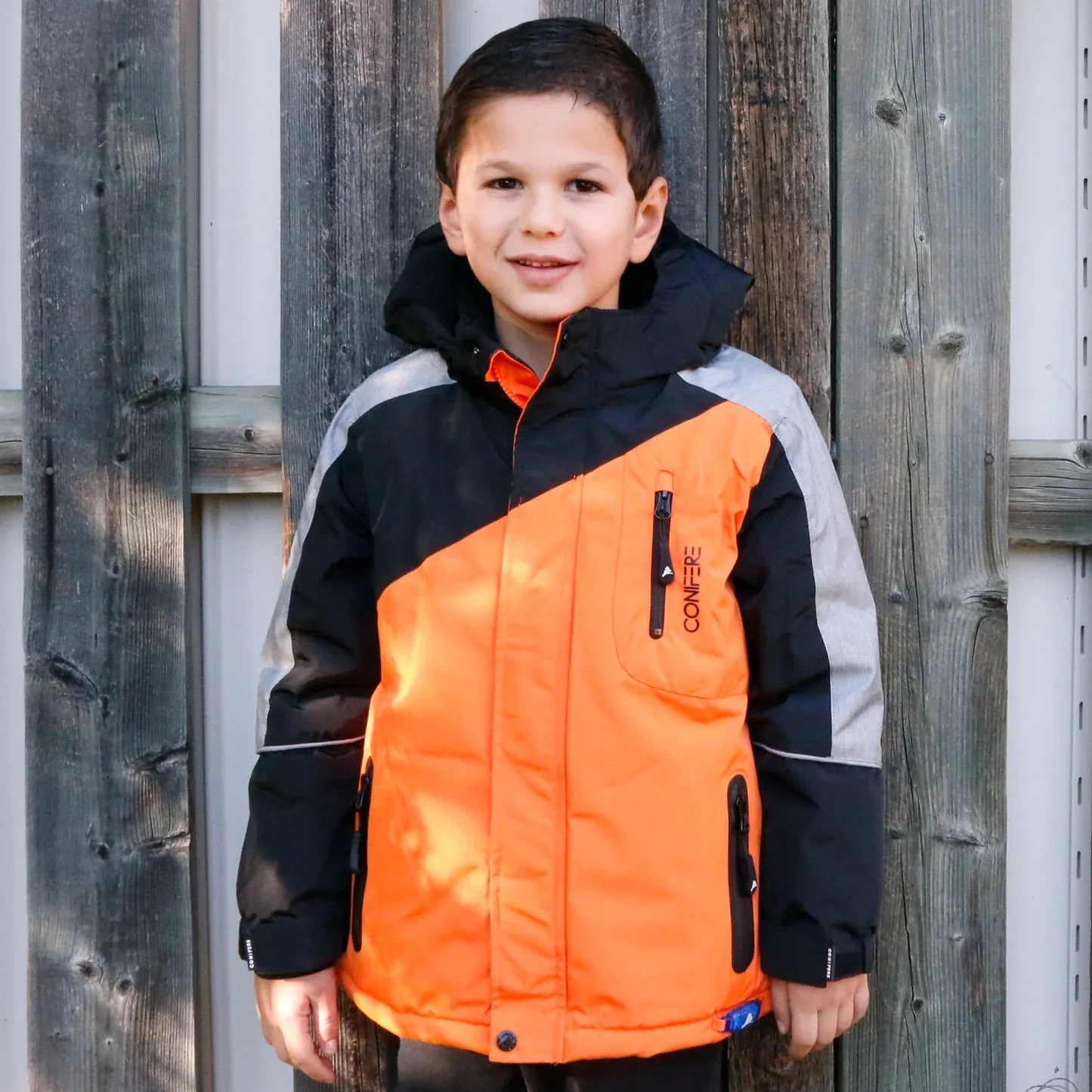 Conifere Flash Orange Kids Snowsuit - (Size 14)