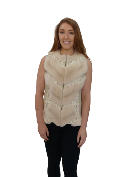 Cream Rex Vest with Leather