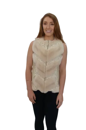 Cream Rex Vest with Leather