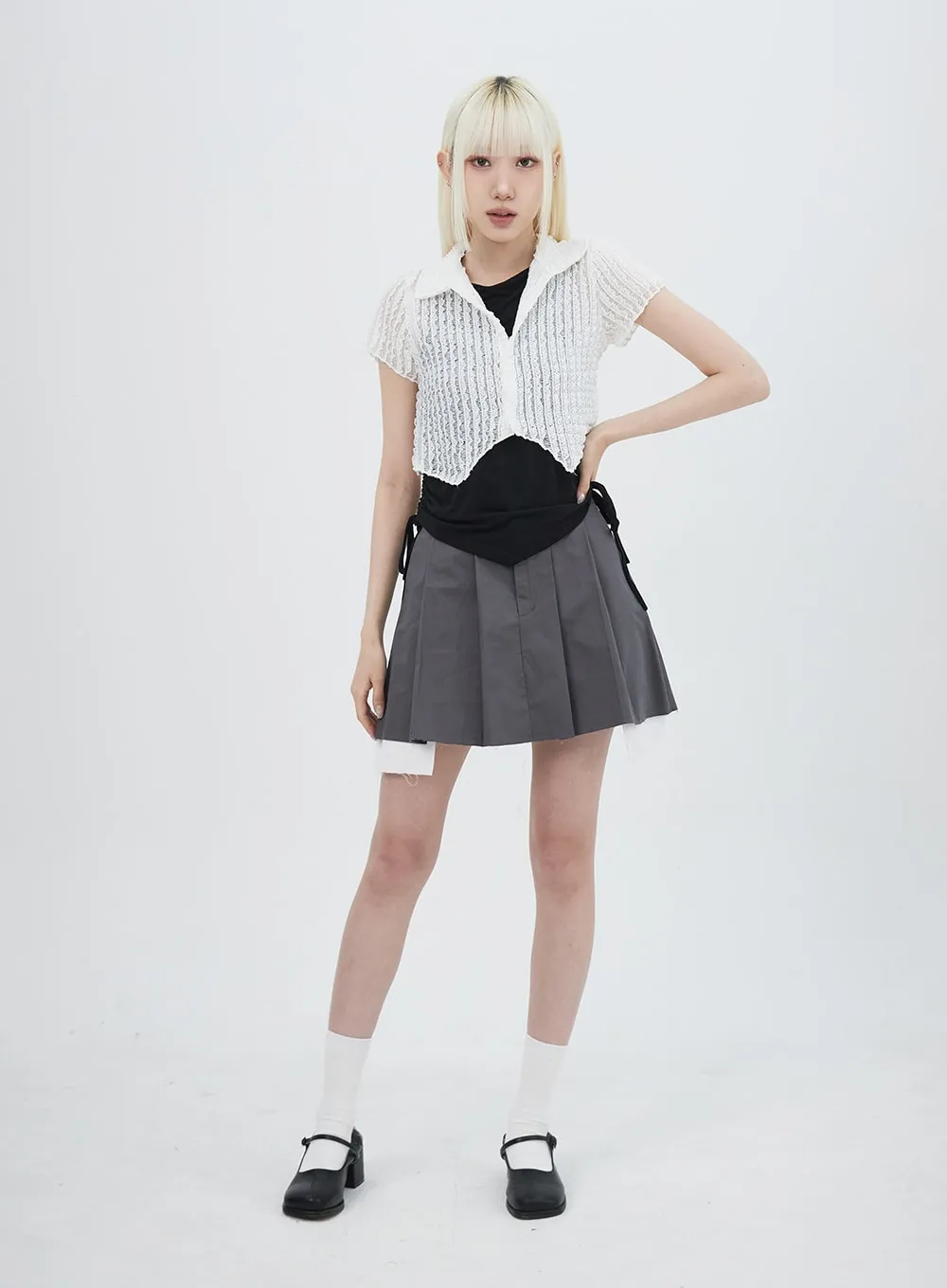 Cropped Mesh Top IU312