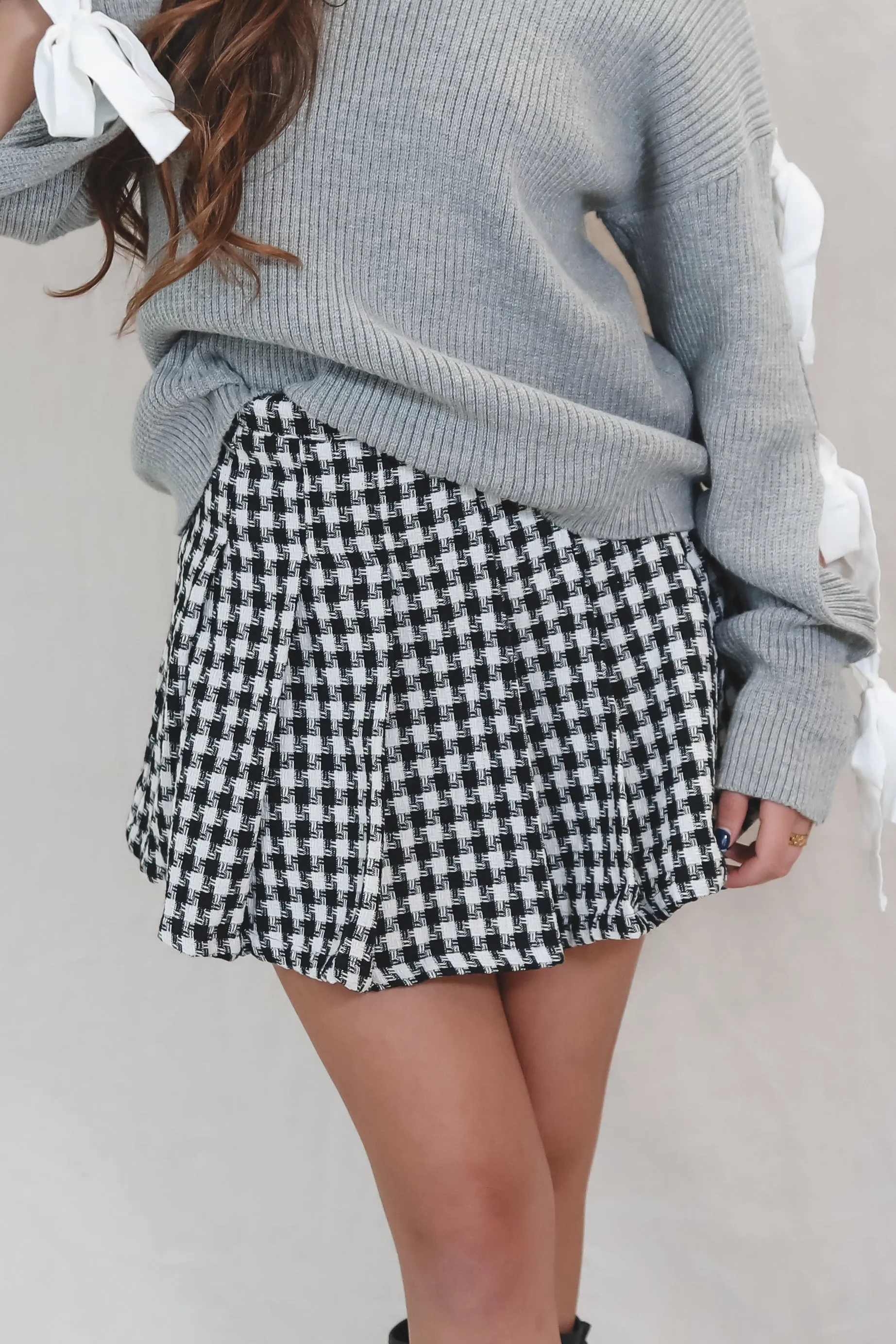 DEAL Check You Out Pleated Mini Skirt