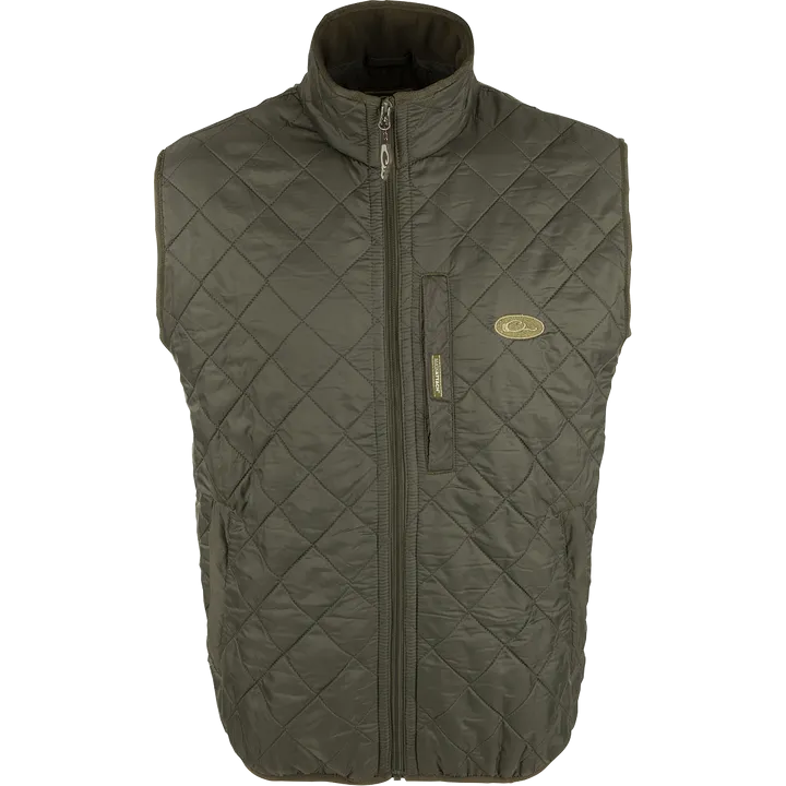 Delta Quilted Fleece Lined Vest - Olive